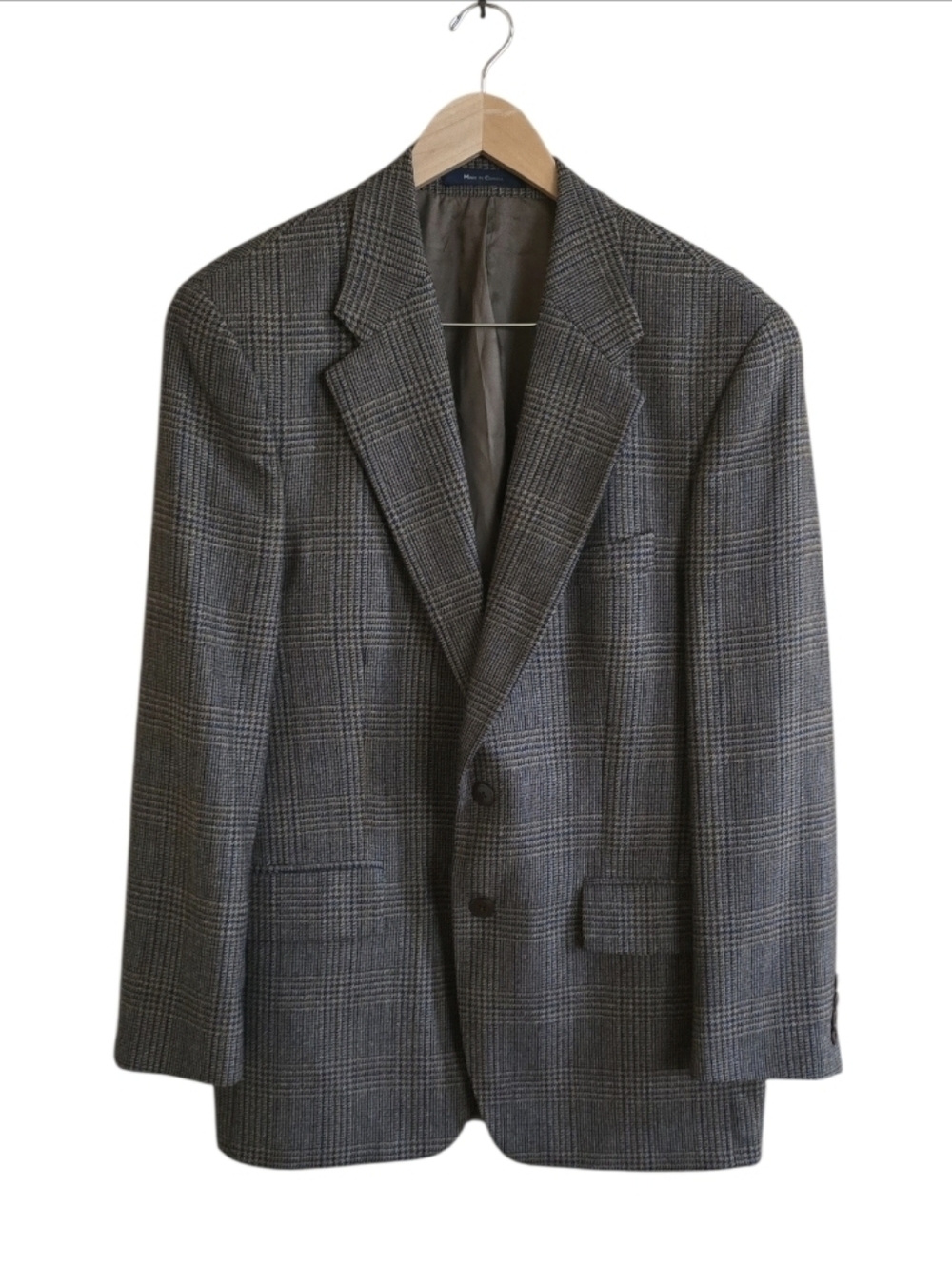 VTG Chaps Ralph Lauren Men's 100% Wool Herringbone Brown Blazer. Size 40R
